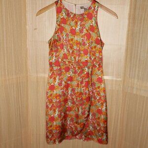 Forever 21 Contemporary Womens Bright Floral Silky Sheath Dress Small